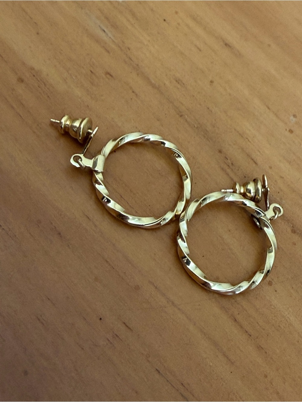 Gold Twisted Hoop Drop Earrings - Women Jewelry